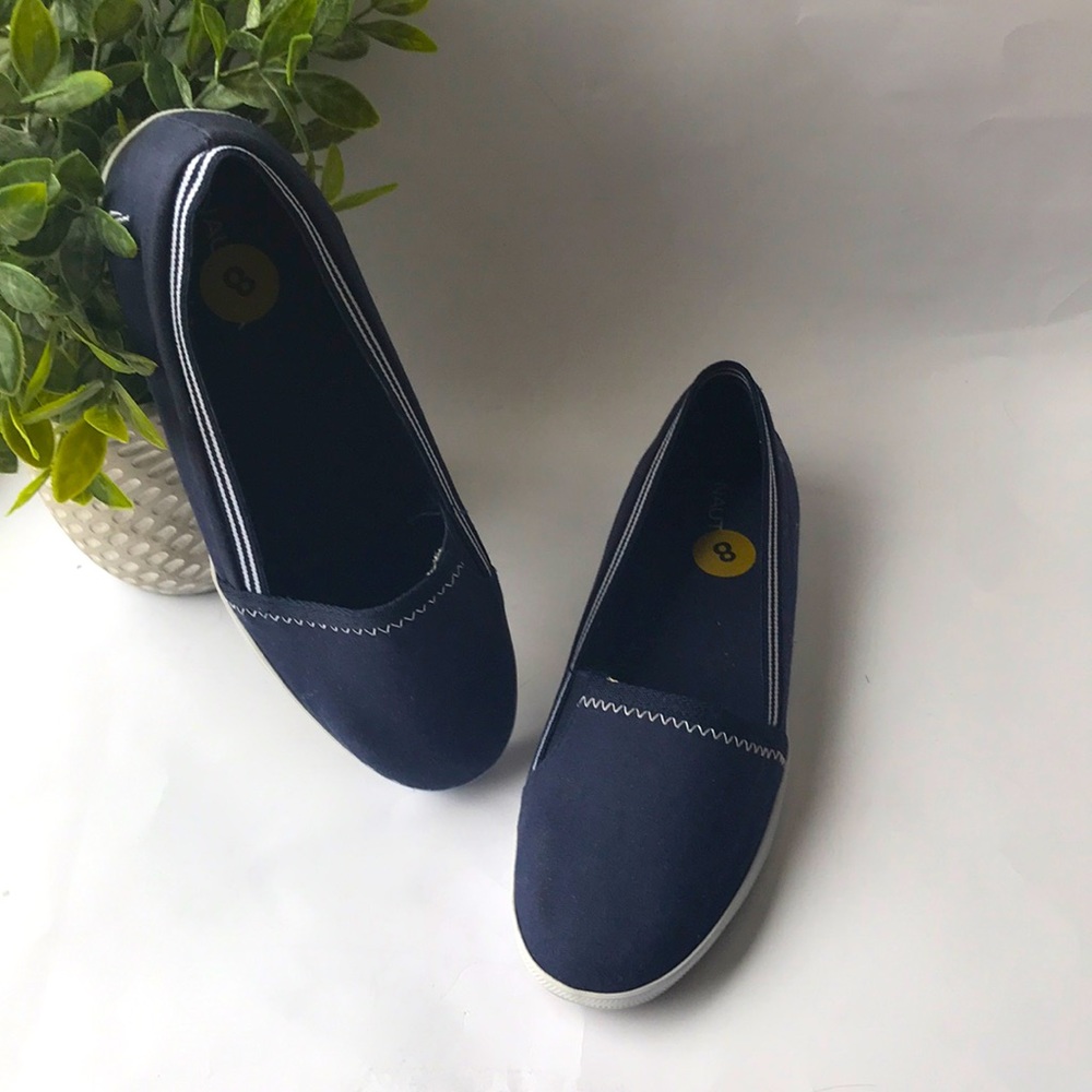 Nautica Navy Canvas Slip On Shoes